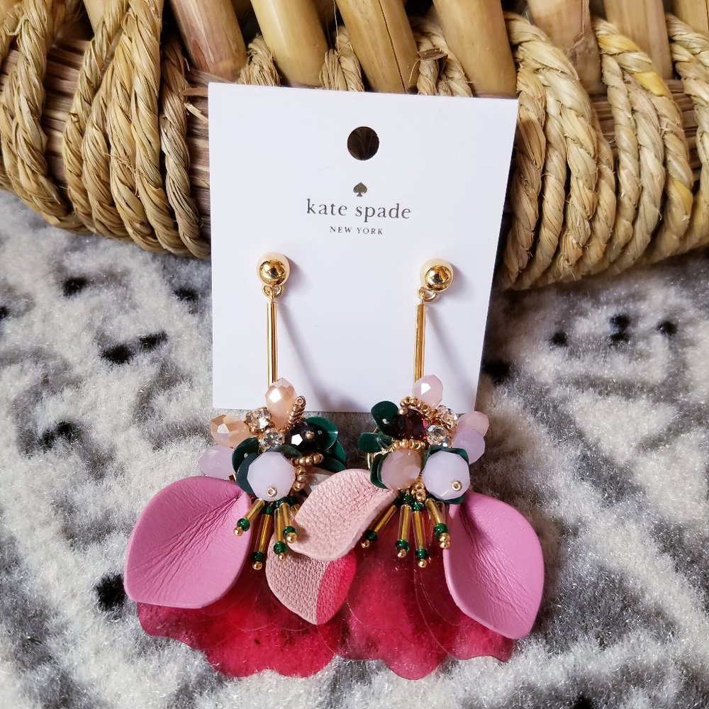 Kate Spade Vibrant Life Multi Pink Earrings Floral - Picture 2 of 7